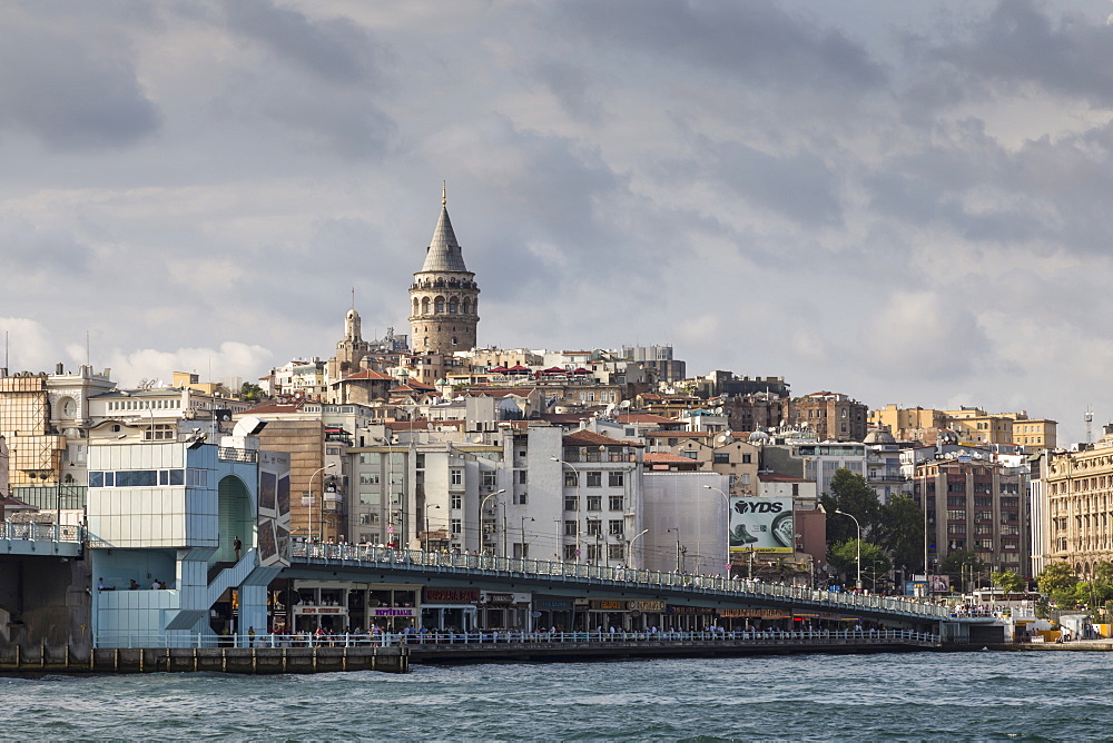 Galata Bridge across the Golden Horn, Beyoglu District, Istanbul, Turkey, Eurasia