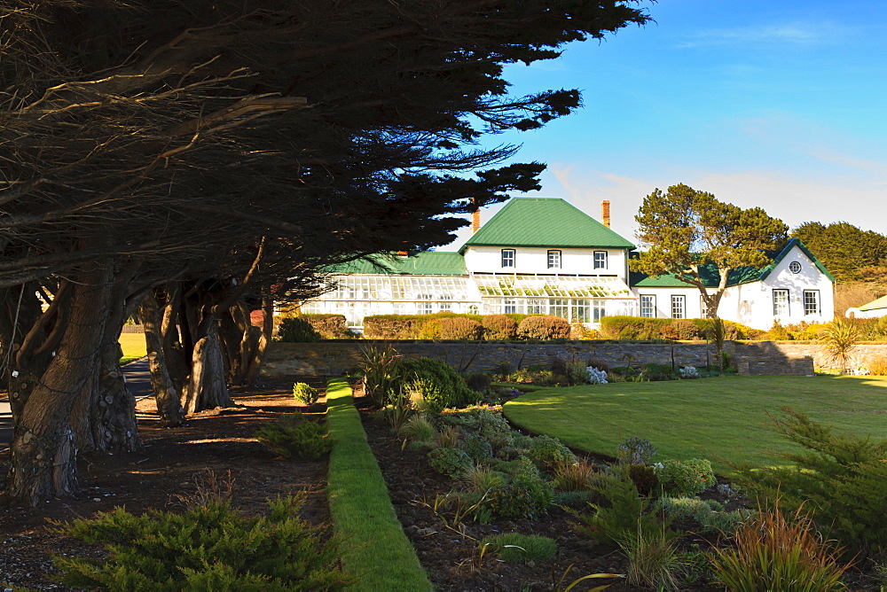 Governor's Residence and garden, Stanley, East Falkland, Falkland Islands, South America 