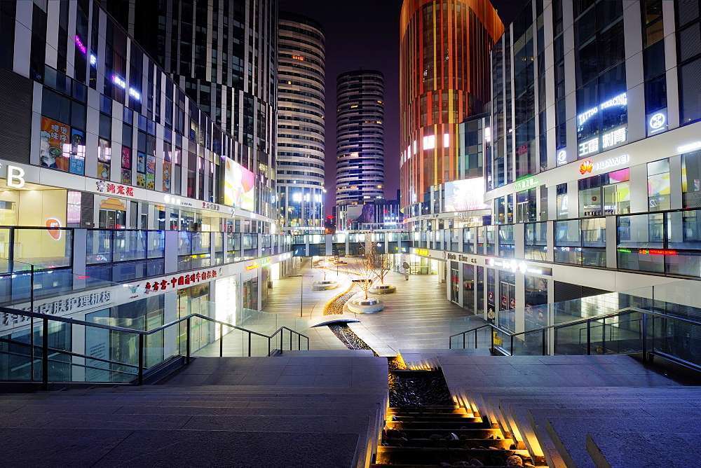 Sanlitun SOHO at night, Beijing, China, Asia