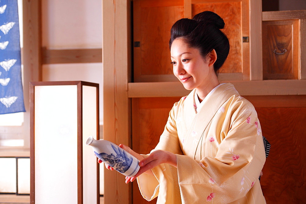 Japanese Lady in Traditional Kimono