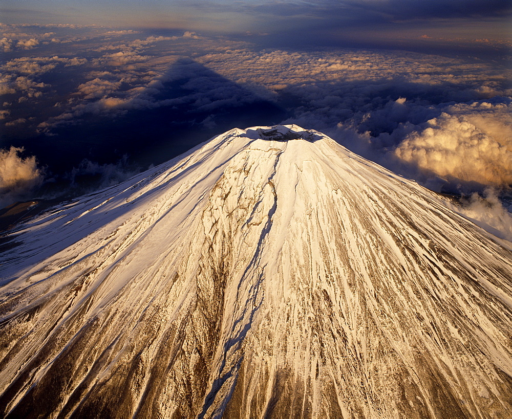 Aerial View of Snow Capped Mount Fuji, Japan