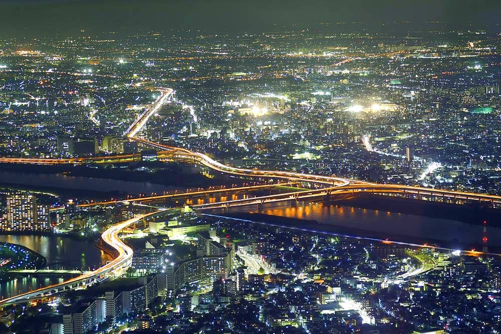 Tokyo night cityscape, Tokyo, Japan