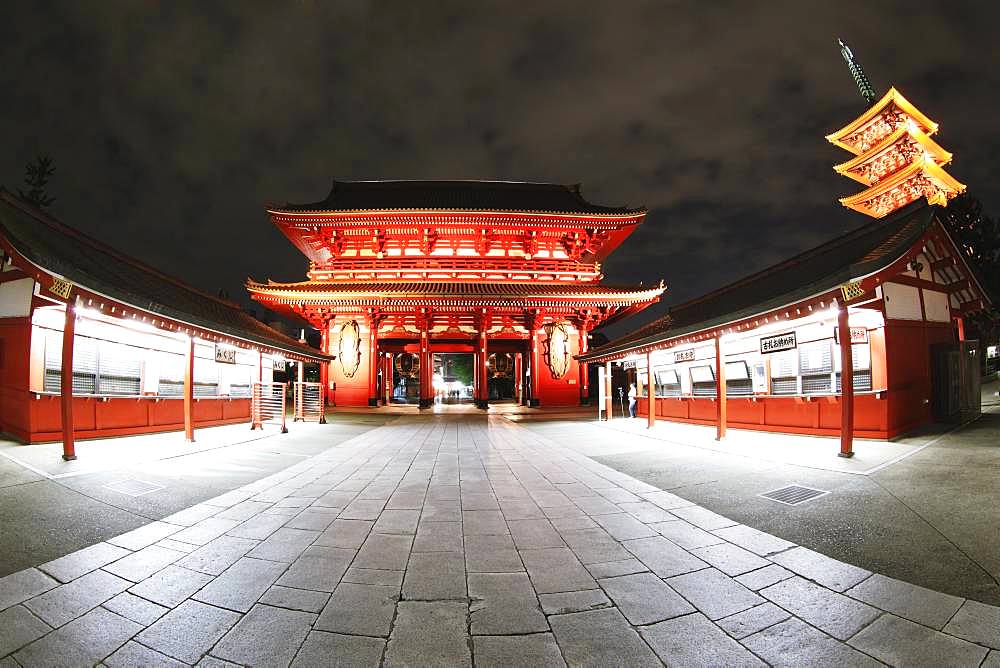 Night view of Sensoji Temple, Tokyo, Japan