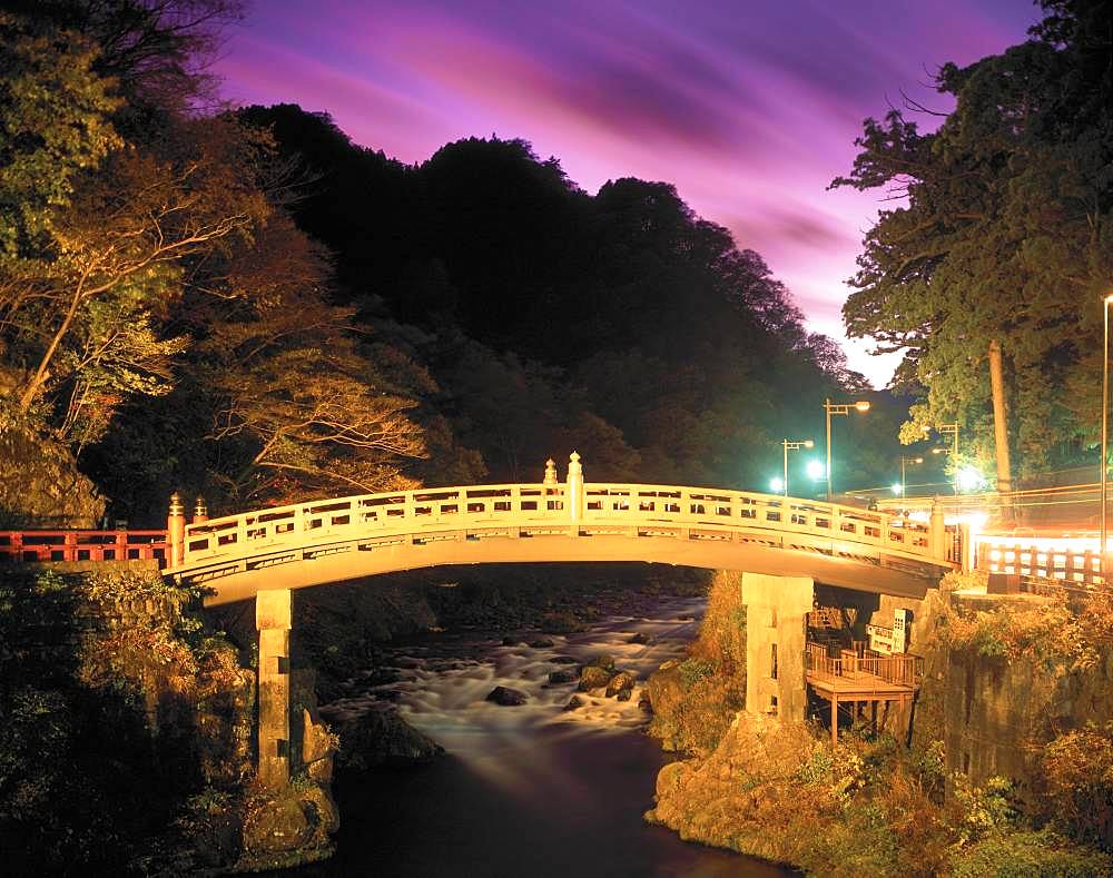 Nikko Futarasan Shrin, Shinkyo Bridge and Daiya River, Tochigi, Japan　