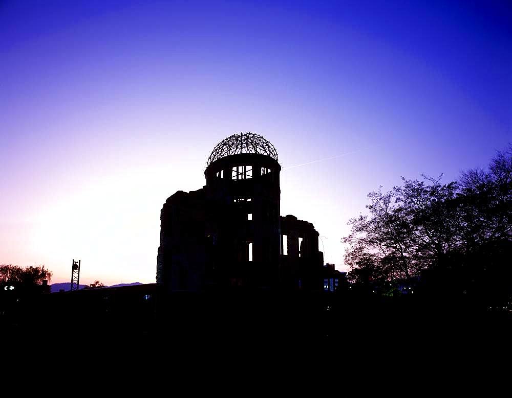 Evening View of Hiroshima Peace Memorial, Atomic Bomb Dome, A-Bomb Dome