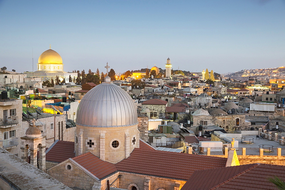 A view over Jerusalem from the Austrian Hospice, Israel