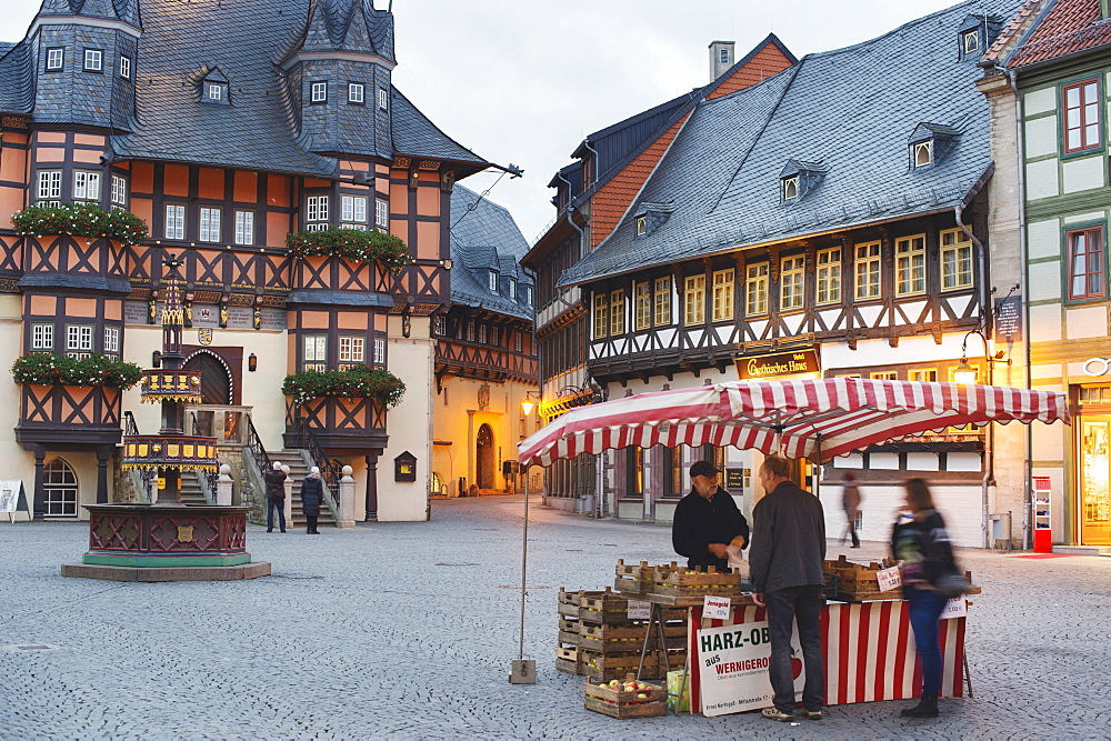 A market stand in Wernigerode, Harz, Germany