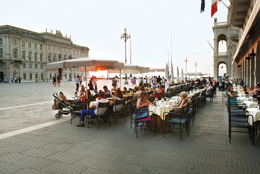 Caffe degli Specchi on the Piazza Unita d Italie in Triest, Italy