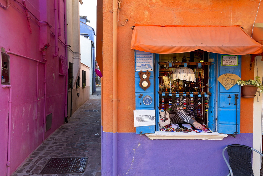 Colourful houses on the island of Burano near Venice, Italy