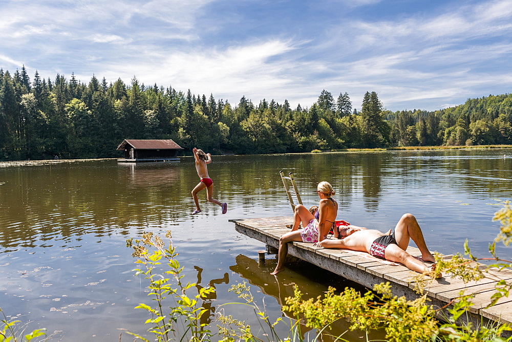 A family on Hackensee, Bavaria, Germany