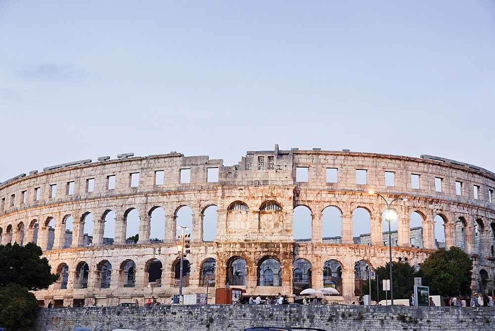 View of Pula Arena amphitheater in Croatia