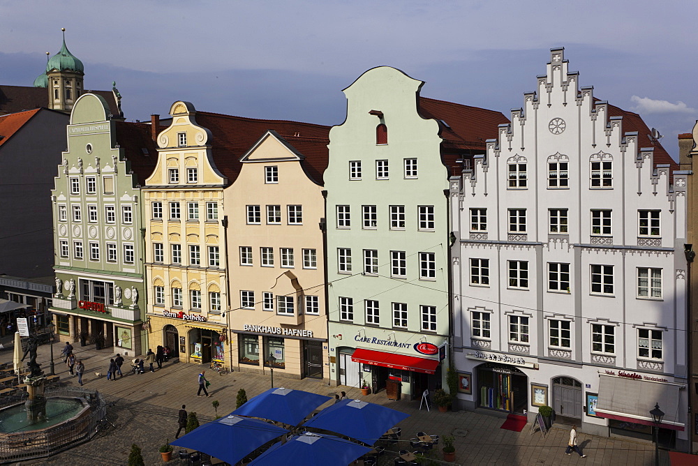 Gabled houses at Moritz Square in Augsburg, Bavaria, Germany