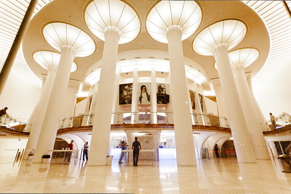 Interior of Habima Theatre at night in Tel Aviv, Israel