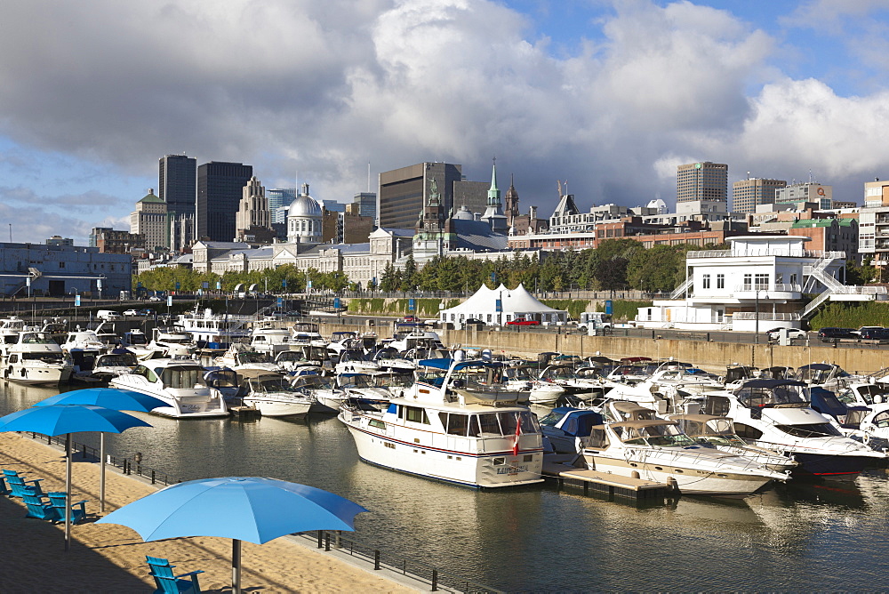 Downtown marina in Old Town, Montreal, Canada