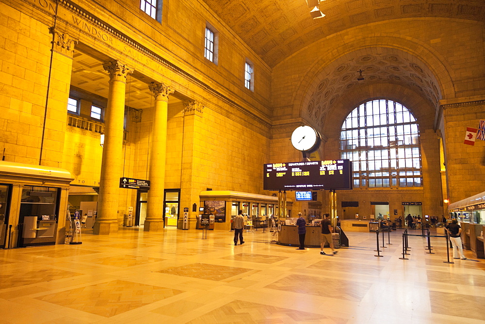 People at Union Station in Toronto, Canada