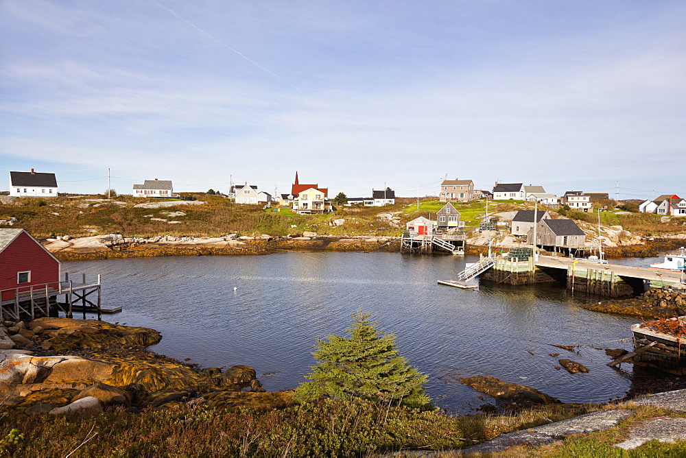 View of fishing village Peggy's Cove in Nova Scotia, Canada