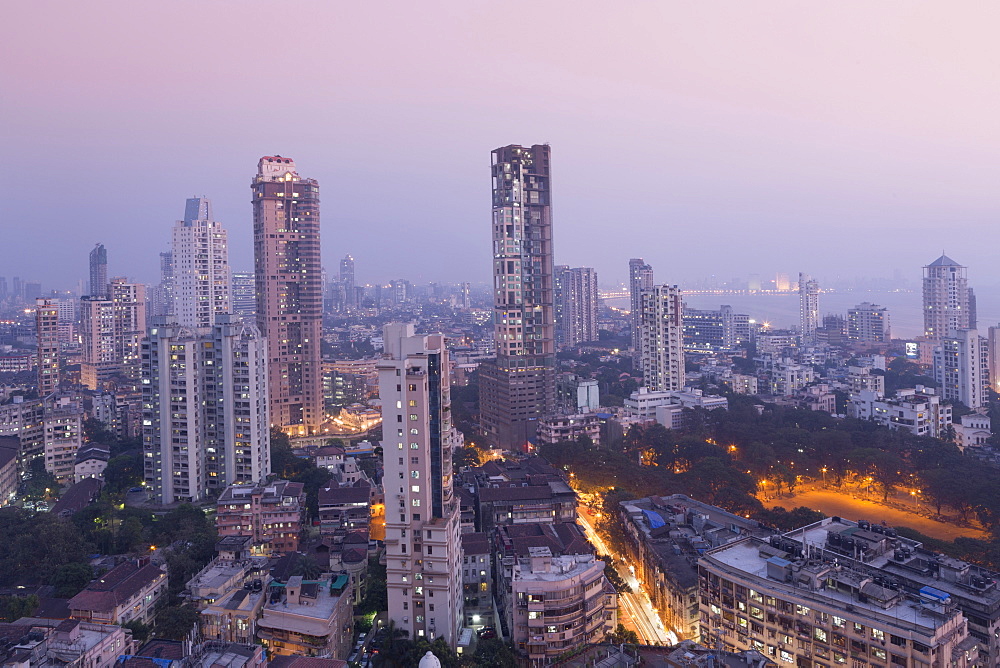 Mumbai skyline from Malabar Hill, Mumbai, Maharashtra, India, Asia