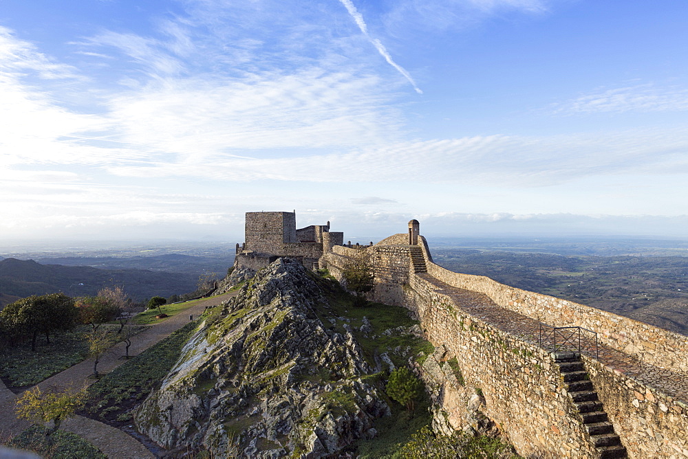 The 13th century medieval castle in Marvao, built by King Dinis, Marvao, Alentejo, Portugal, Europe