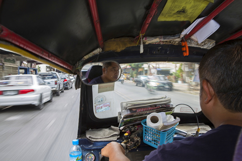 Tuktuk on Nimmanhemin Road in Chiang Mai, Thailand, Southeast Asia, Asia