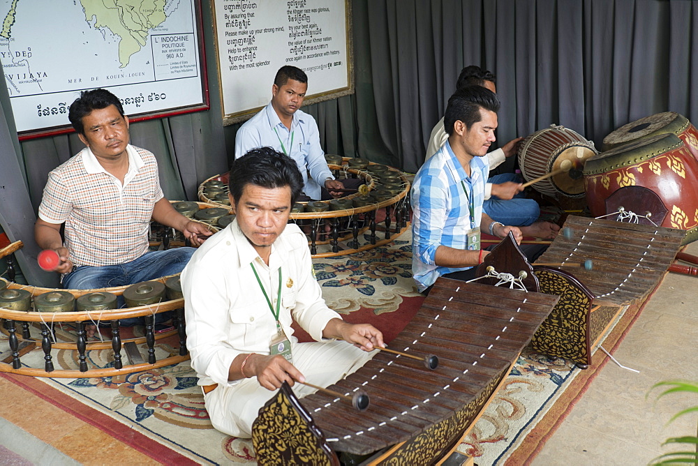 Gamelan musicians, Phnom Penh, Cambodia, Southeast Asia