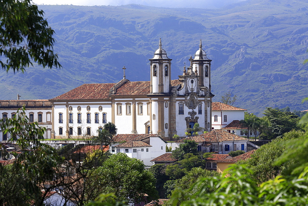 Our Lady of Carmo church in the Portuguese colonial town centre, UNESCO World Heritage Site, Ouro Preto, Minas Gerais, Brazil, South America