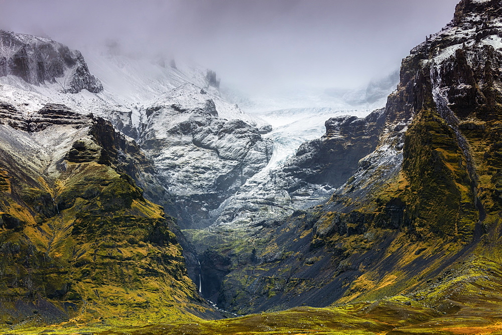 Mountains below the Vatnajokull glacier near Hofn, Iceland, Polar Regions