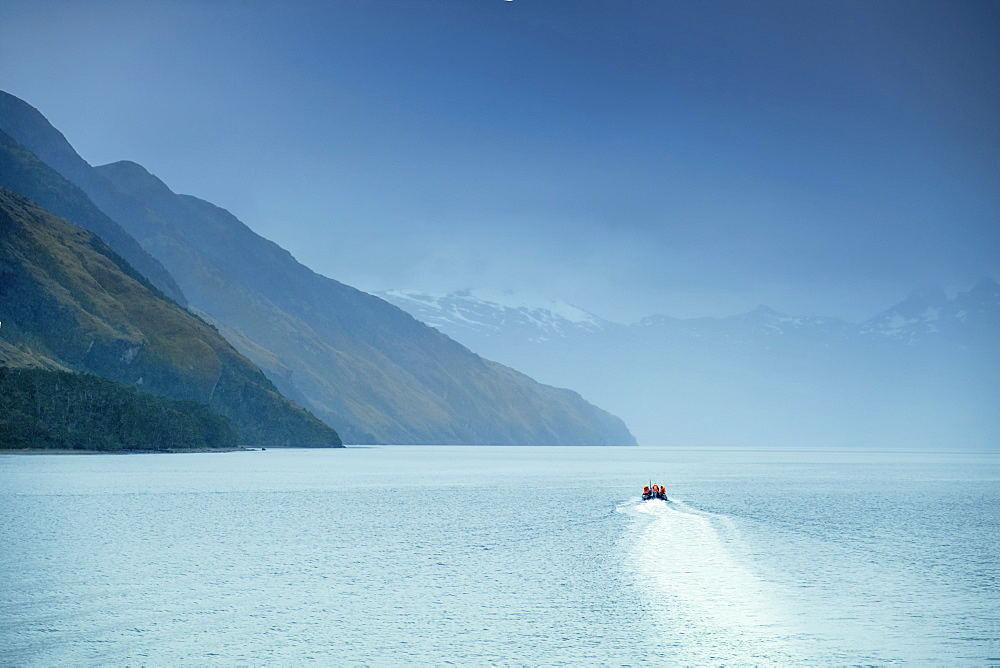 The Magellan Straits and Darwin Mountain range, Alberto de Agostini National Park, Tierra del Fuego, Chilean Patagonia, Chile, South America