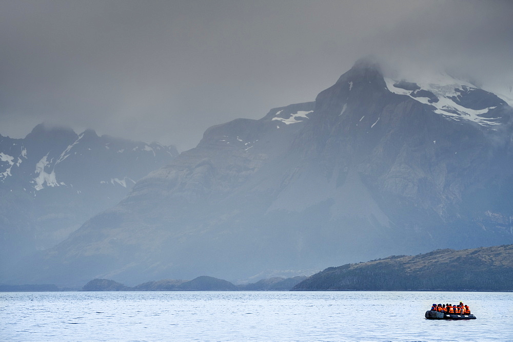 A fjord in the Darwin Mountain range, Alberto de Agostini National Park, Tierra del Fuego, Chilean Patagonia, Chile, South America