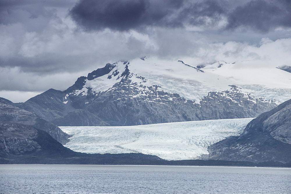 Glacier in the Darwin Mountain range, Magellan Straits, Alberto de Agostini National Park, Tierra del Fuego, Chilean Patagonia, Chile, South America