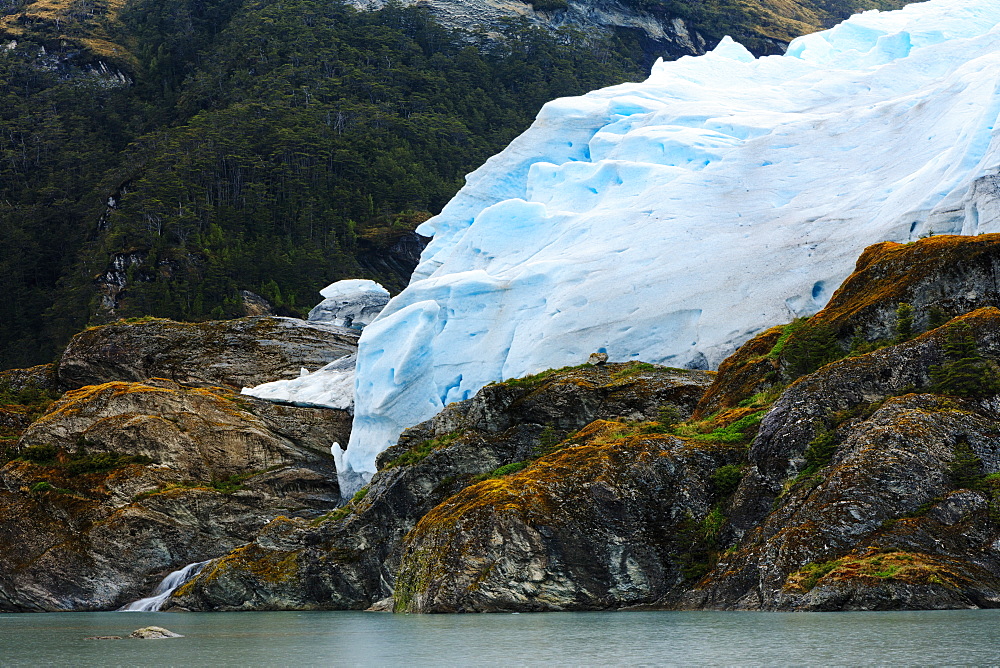 A glacier in the Darwin Mountain range, Alberto de Agostini National Park, Tierra del Fuego, Patagonia, Chile, South America