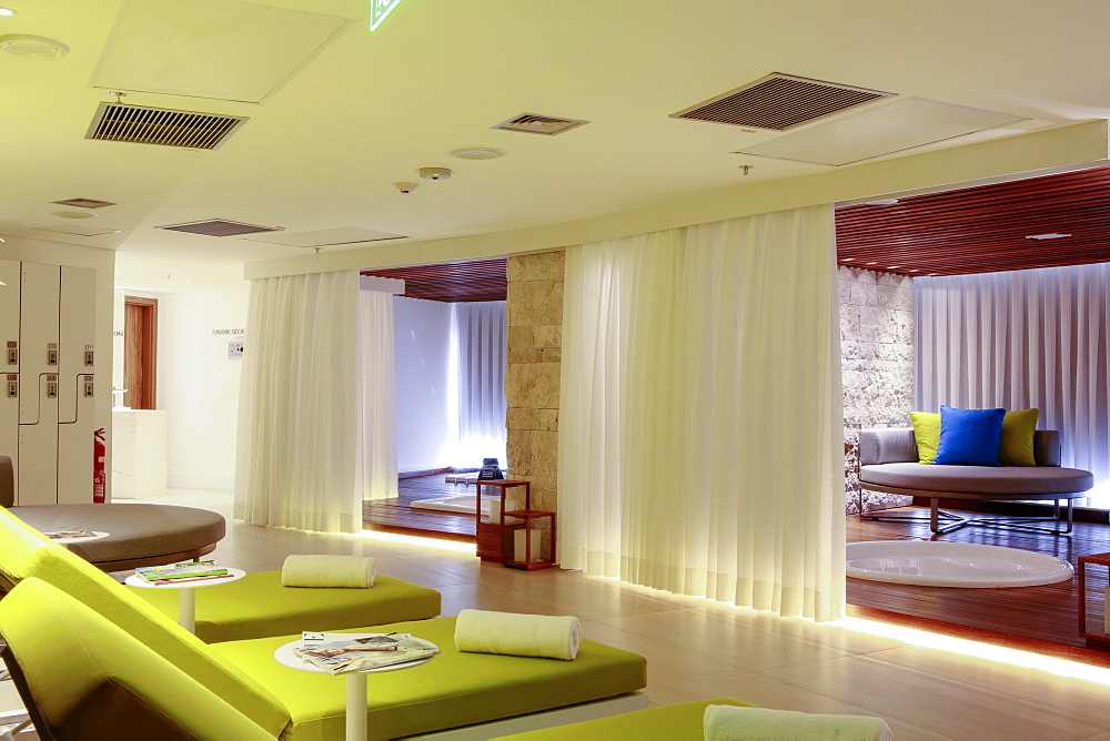 Spa in the newly refurbished Hotel Nacional by architect Oscar Niemeyer, Rio de Janeiro, Brazil, South America