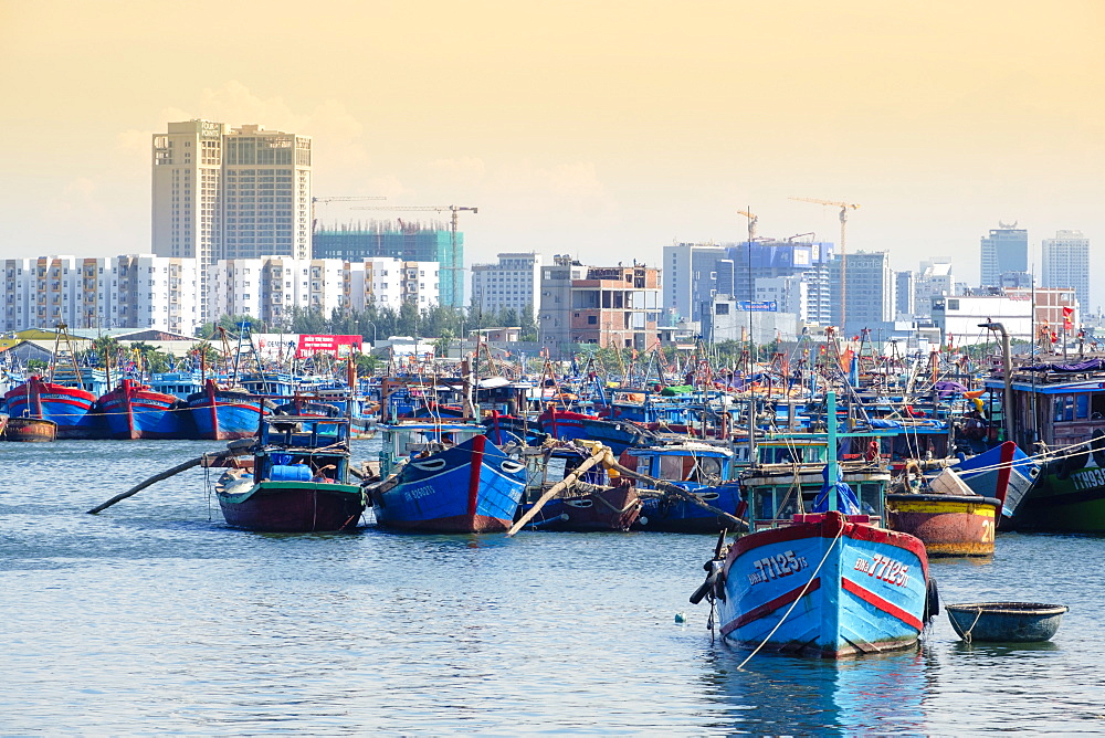 Fishing boats in the harbour in Danang, Quang Nam, Vietnam, Indochina, Southeast Asia, Asia