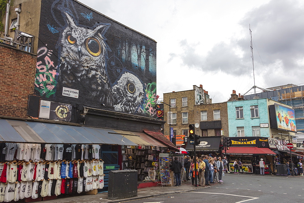 People flock to the shopping streets of Camden Market, North West London, London, England, United Kingdom, Europe