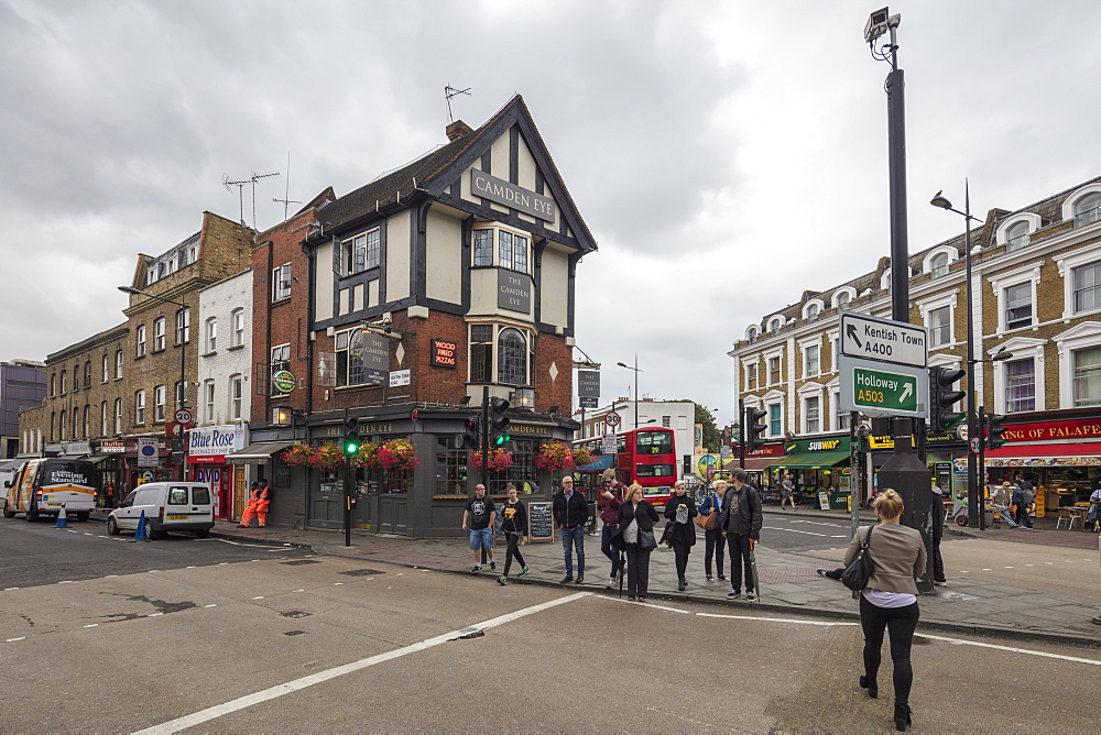 People flock to the shopping streets of Camden Market, North West London, London, England, United Kingdom, Europe