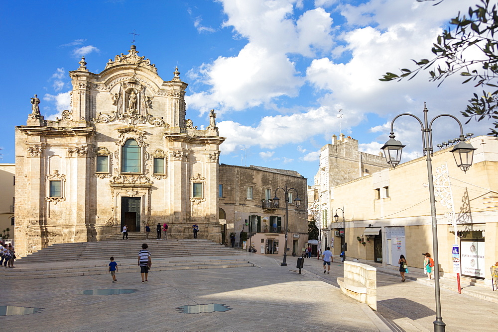 The ancient Church San Francesco D'Assisi in the historical center of the old town, Matera, Basilicata, Italy, Europe