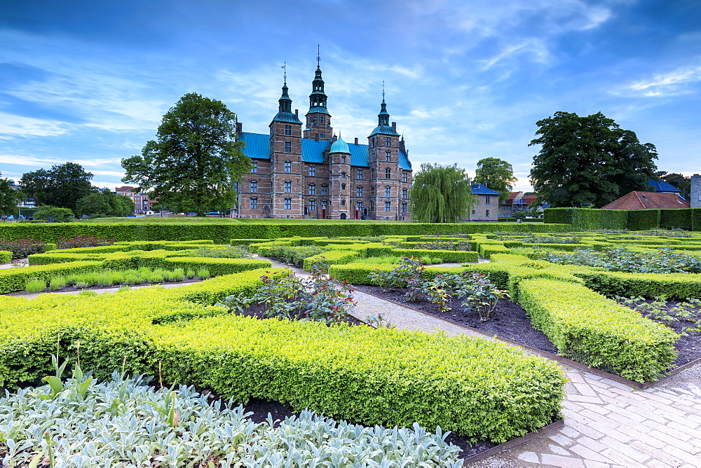 Rosenborg Castle seen from the gardens of Kongens Have, Copenhagen, Denmark, Europe