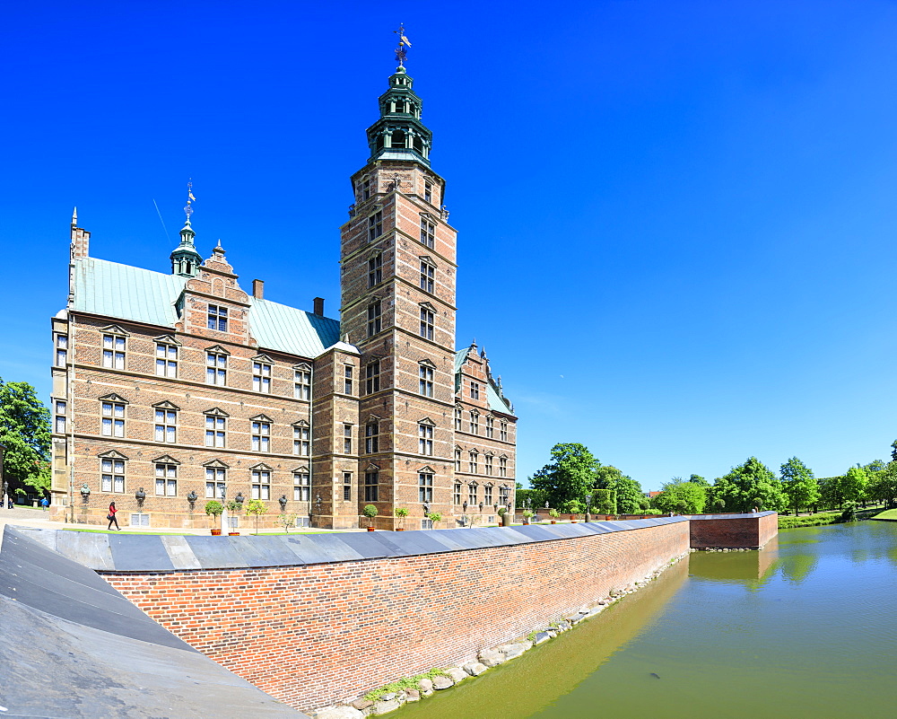 Panoramic of Rosenborg Castle built in the Dutch Renaissance style, Copenhagen, Denmark, Europe