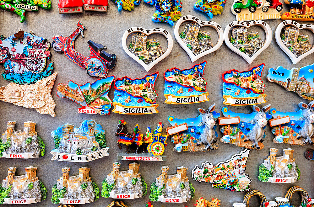 Details of typical souvenirs of Sicily, Italy, Europe