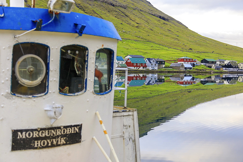 Fishing boat, Hvannasund, Vidoy Island, Faroe Islands, Denmark, Europe