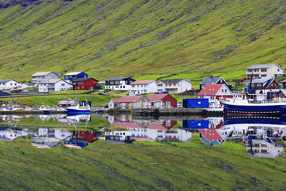 Village of Hvannasund, Vidoy Island, Faroe Islands, Denmark, Europe