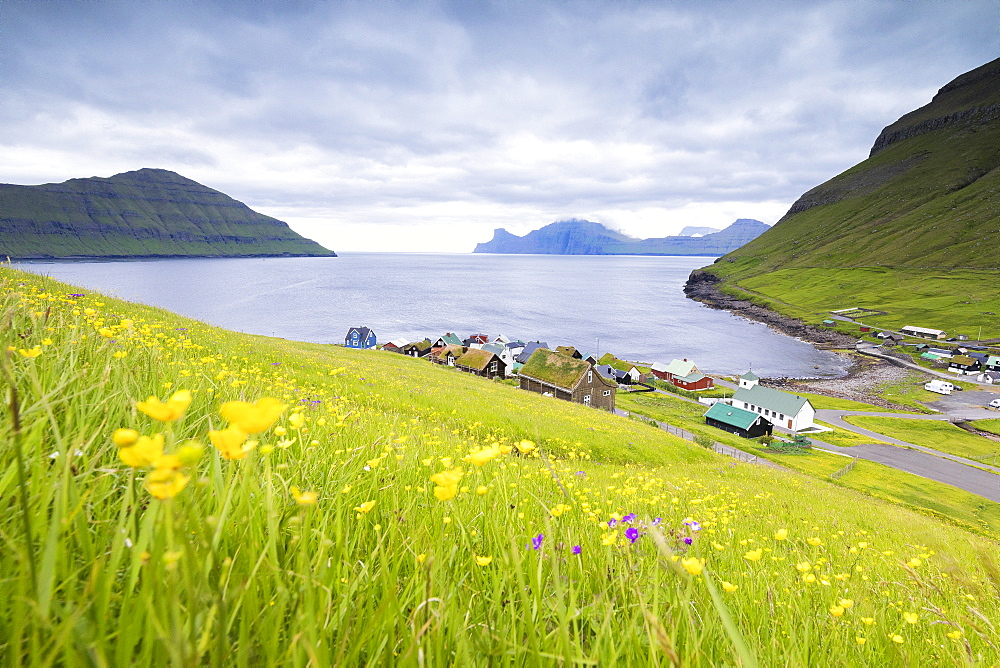 Village of Elduvik, Eysturoy Island, Faroe Islands, Denmark, Europe