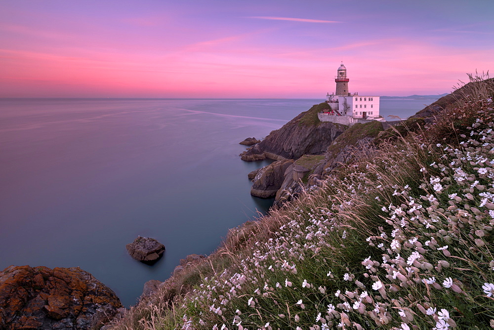 Sunset on Baily Lighthouse, Howth, County Dublin, Republic of Ireland, Europe