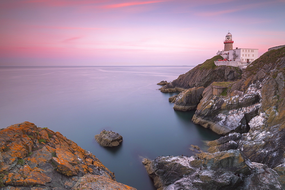 Sunset on Baily Lighthouse, Howth, County Dublin, Republic of Ireland, Europe