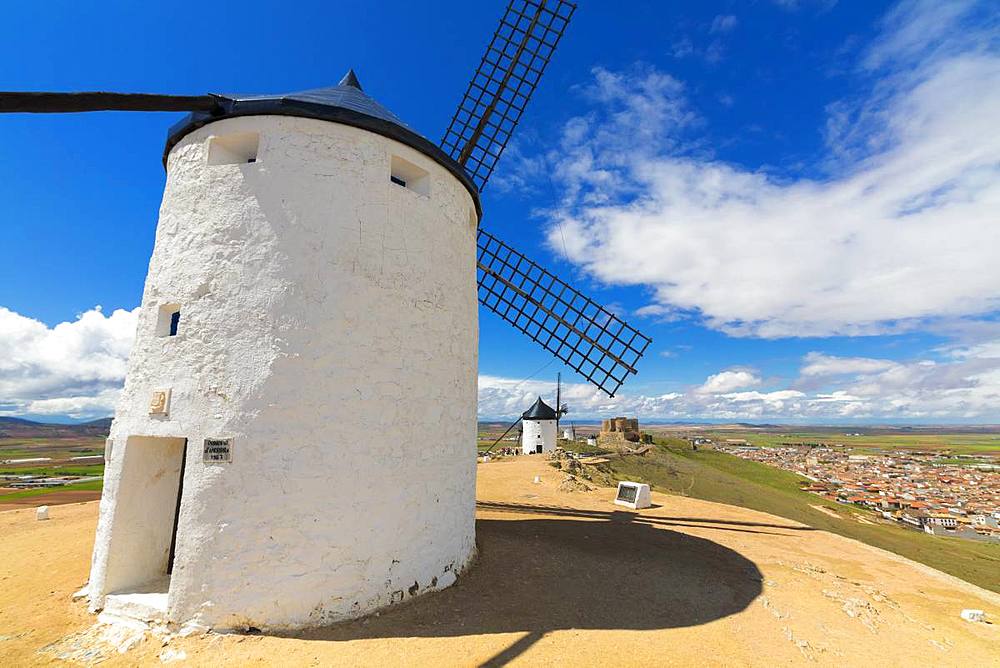 Windmills of Consuegra, Don Quixote route, Toledo province, Castilla-La Mancha (New Castile) region, Spain, Europe