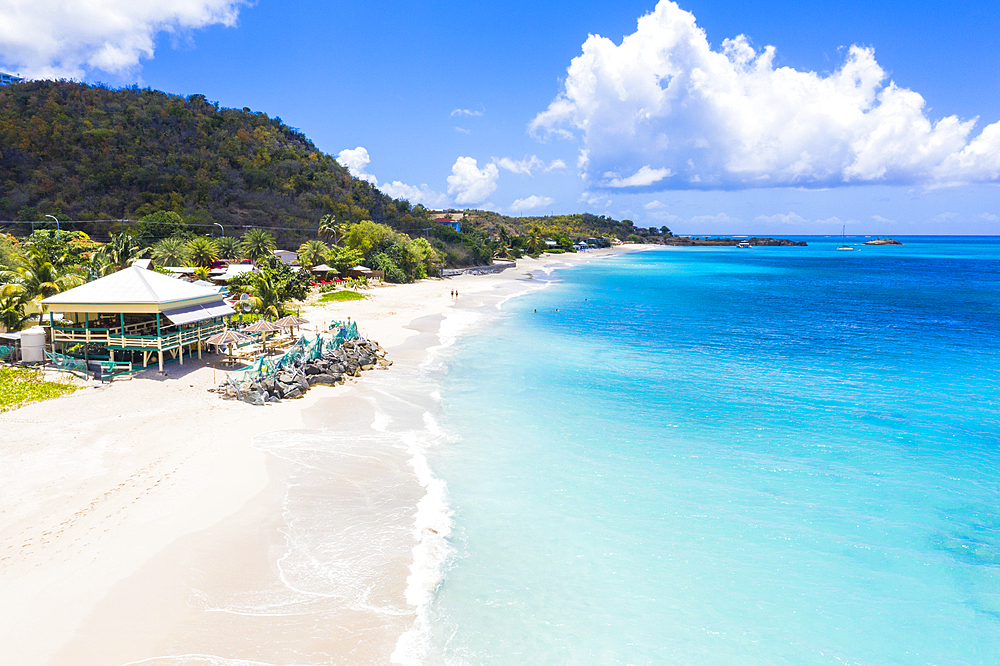 Beach bar on the tropical Turners Beach, Antigua, Antigua and Barbuda, Leeward Islands, West Indies, Caribbean, Central America