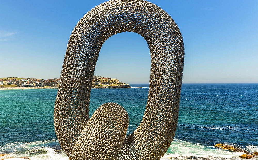 Sculpture by the sea, with Bondi Beach in the background, Sydney, New South Wales, Australia, Pacific