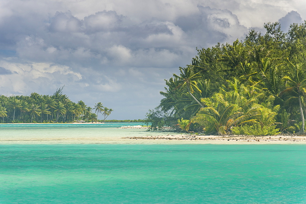 The turquoise lagoon of Bora Bora, Society Islands, French Polynesia, Pacific