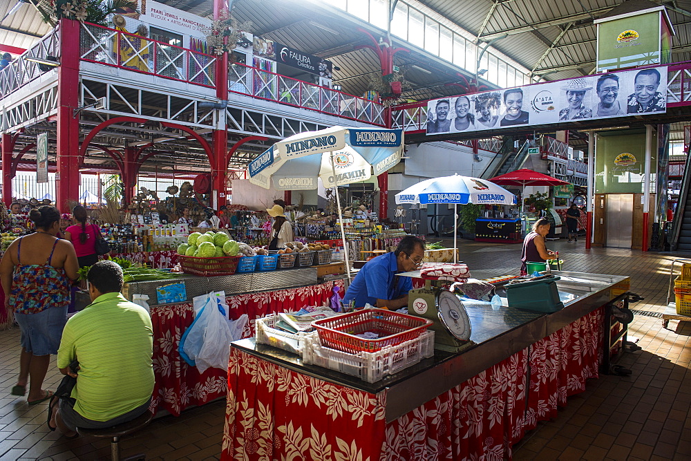 The central market of Papeete, Tahiti, Society Islands, French Polynesia, Pacific