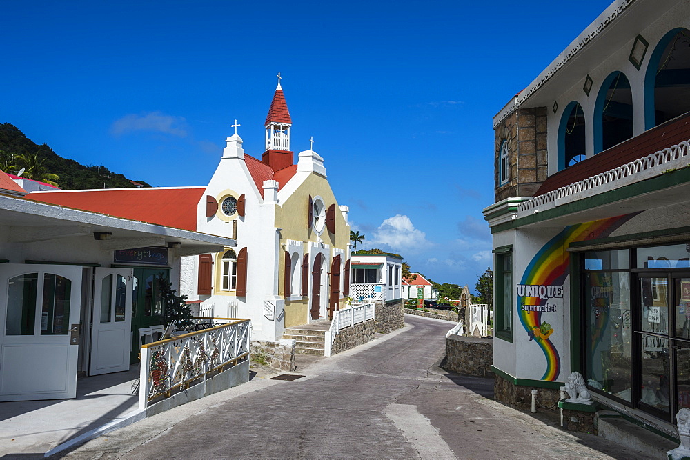 Traditional houses in Windwardside, Saba, Netherland Antilles, West Indies, Caribbean, Central America