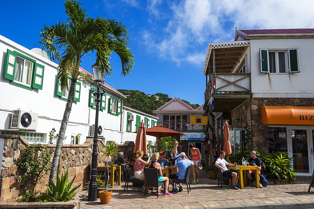 Open air cafe in Windwardside, Saba, Netherland Antilles, West Indies, Caribbean, Central America